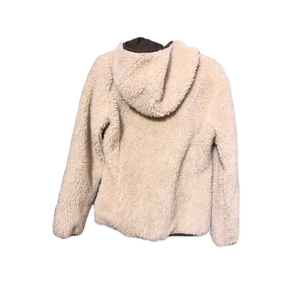 Patagonia *EUC* Retro X Cardigan Fleece Medium Cream Full Zip jacket/coat w hood - Picture 2 of 10